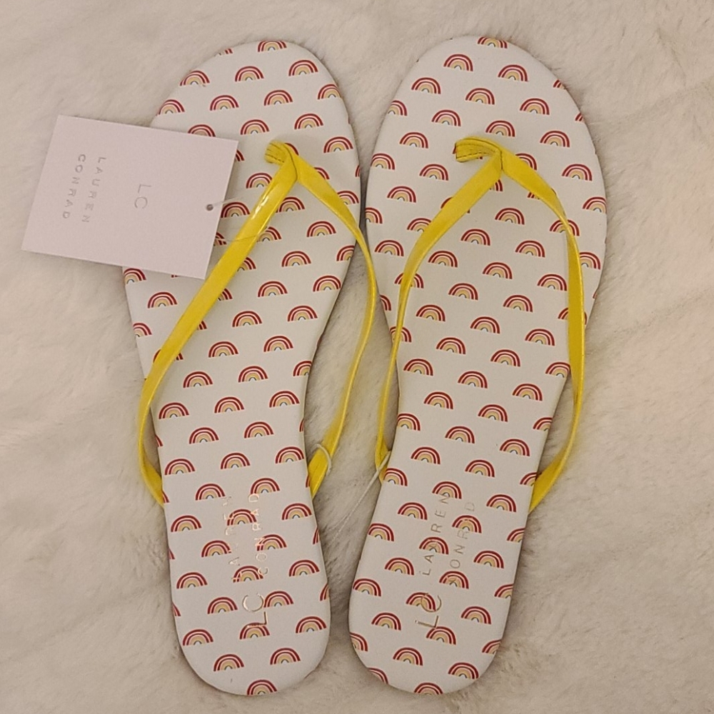 🆕️ LC Lauren Conrad - Rainbow Pattern Flip Flops